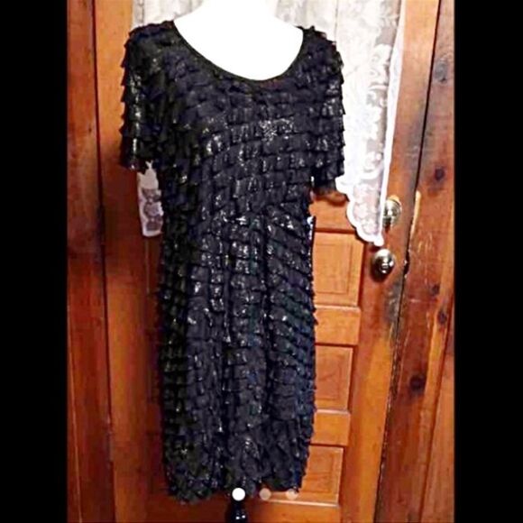 Large  black sparkle dress - Picture 1 of 3
